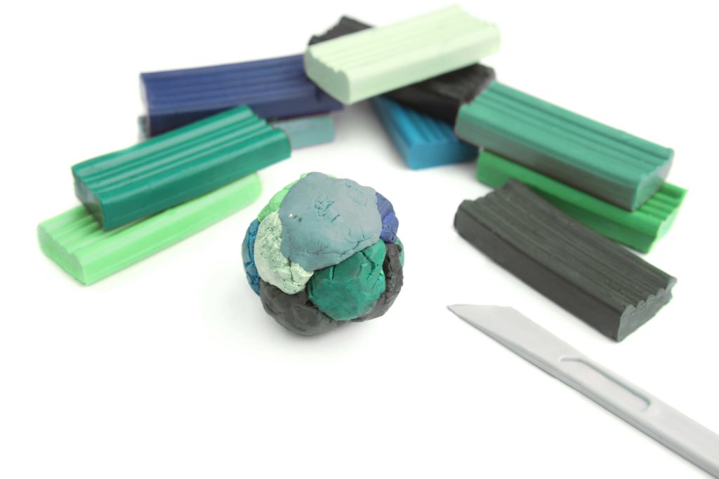 Photo of plasticine blocks and a ball