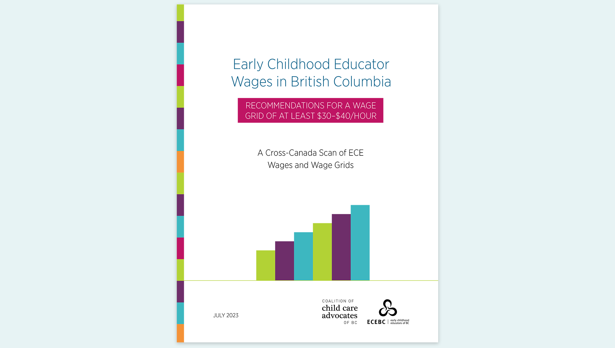 Cover of the report titled: Early Childhood Educator Wages in British Columbia