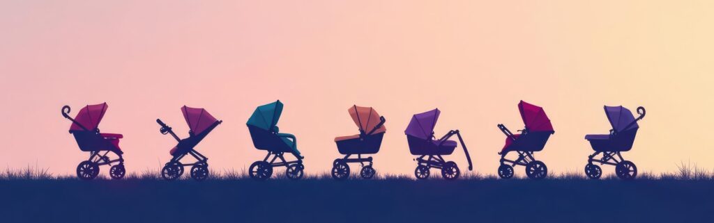 Cute stroller silhouettes repeat on pastel background, pastel, repeat, abstract